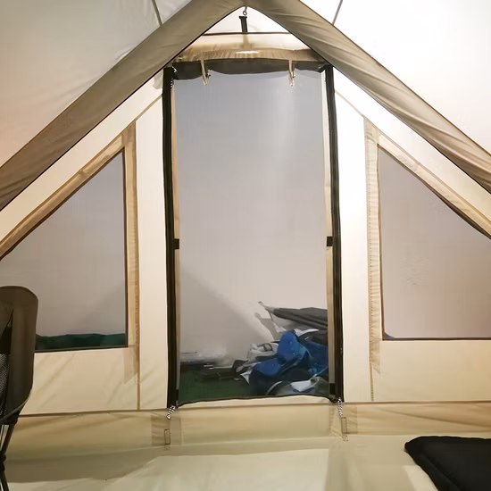 Tenda da campeggio gonfiabile per 3-5 persone Tenda a campana in tela di cotone taglia L Tenda a campana per tubo d'aria esterna portatile Regolazione rapida senza pali